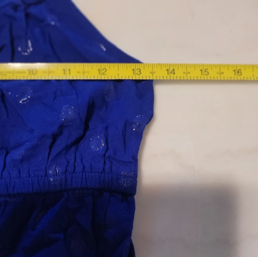 Old Navy 100% Cotton Bright Cobalt Blue and Silver Sleeveless Dress Size 8
